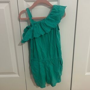 Cat & Jack Teal One-Shoulder Ruffle Romper